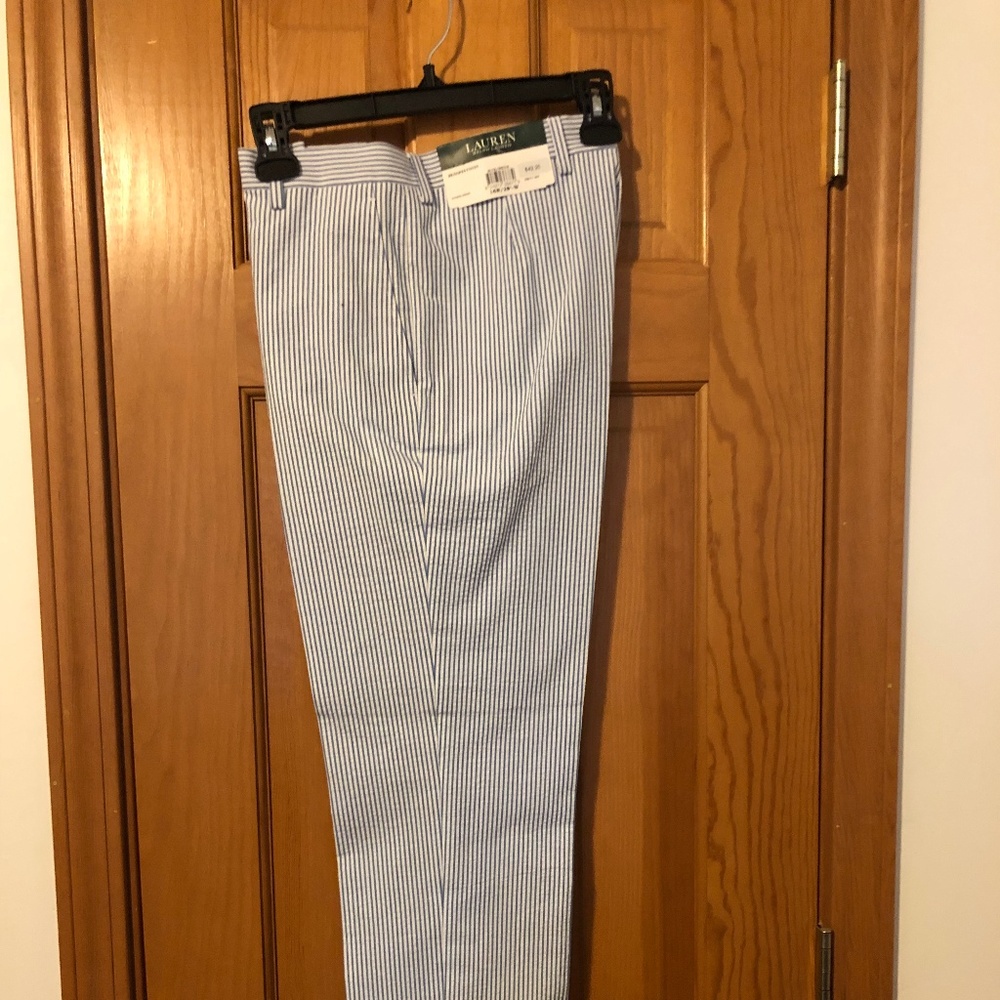 Boy's Blue/White Searsucker Pants Size 16R